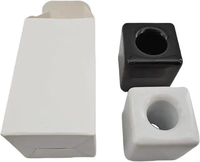 Alt view image 6 of 6 - 2 Pack Ceramic Toothbrush Holders, Black & White