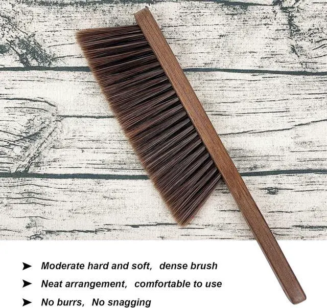 Alt view image 2 of 6 - Hand Broom Cleaning Brushes-Soft Bristles Dusting Brush for Cleaning Car/Bed/Couch/Draft/Garden/Furniture/Clothes,Wooden Handle