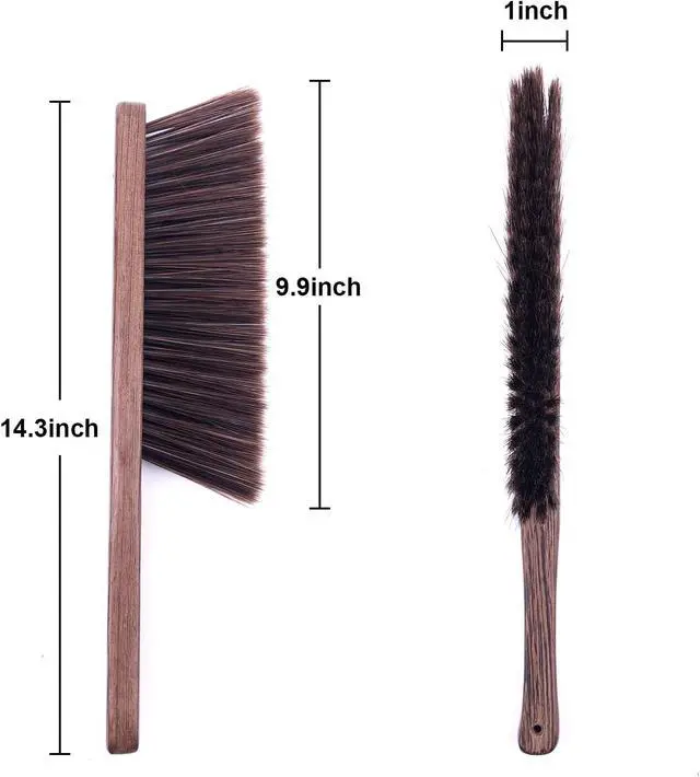Alt view image 5 of 6 - Hand Broom Cleaning Brushes-Soft Bristles Dusting Brush for Cleaning Car/Bed/Couch/Draft/Garden/Furniture/Clothes,Wooden Handle
