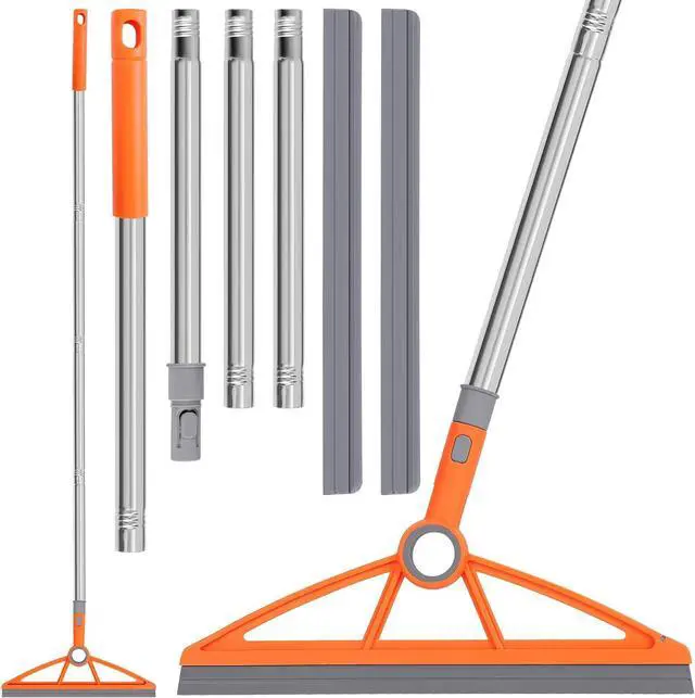 Main image of wlich 2-in-1 Air Broom, Silicone Rubber Broom with 54" Handle & 2 Strips
