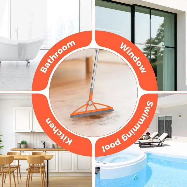 Alt view image 6 of 7 - wlich 2-in-1 Air Broom, Silicone Rubber Broom with 54" Handle & 2 Strips