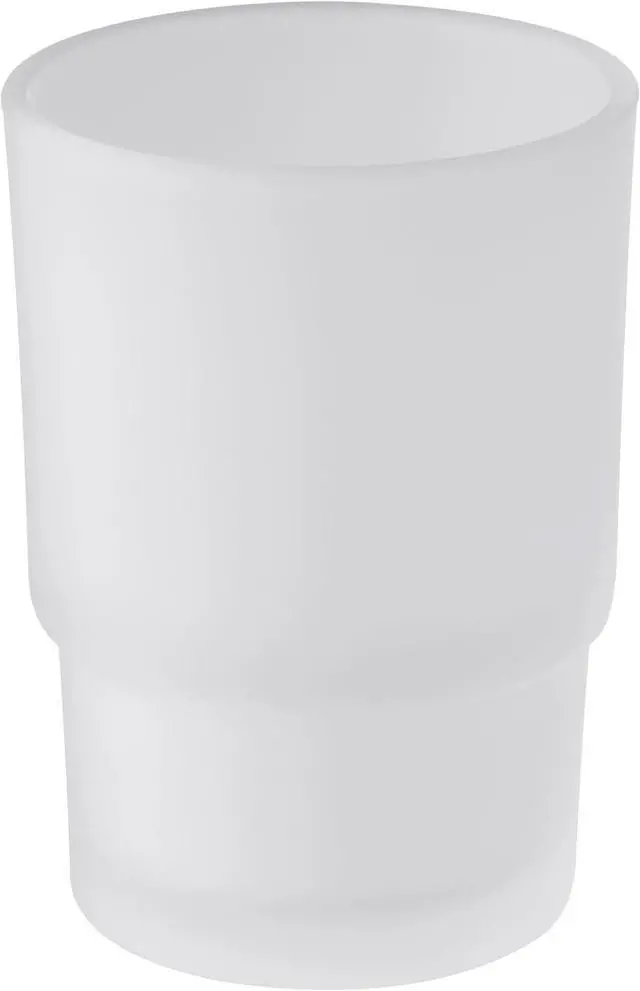 Main image of Aomasi Glass Bath Rinse Cup for Bathroom Sink, Frosted White Toothbrush Cup