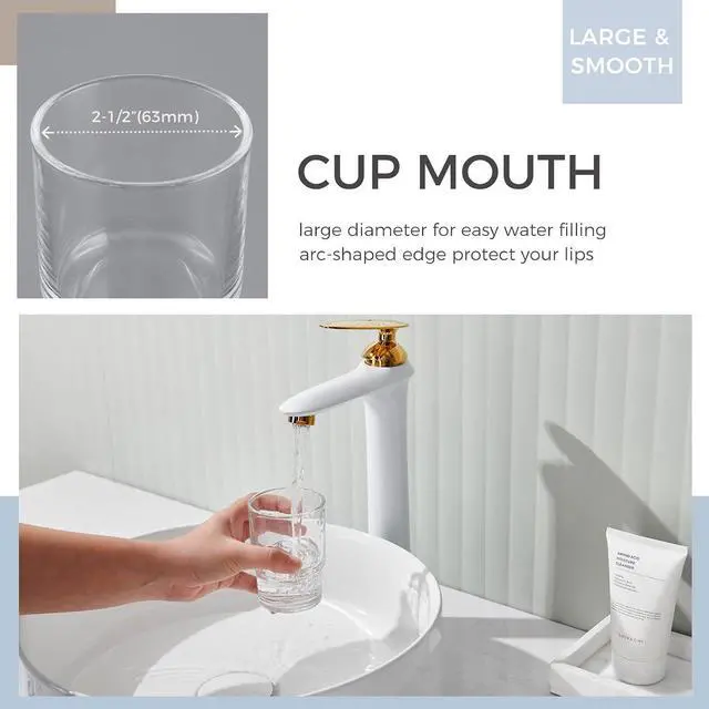 Alt view image 3 of 7 - Aomasi Glass Toothbrush Cup for Bathroom Sink, Transparent Mouthwash Holder