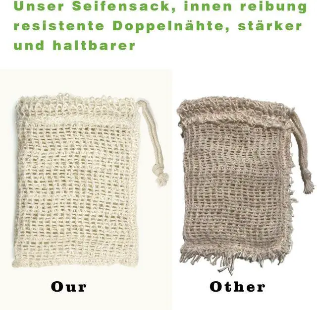 Alt view image 3 of 7 - E-Know Soap Bag, 10 Pack Natural Sisal Soap Saver, Zero Waste Plastic-free Soap Net, Foaming and Drying The Soap, Massage, Peeling