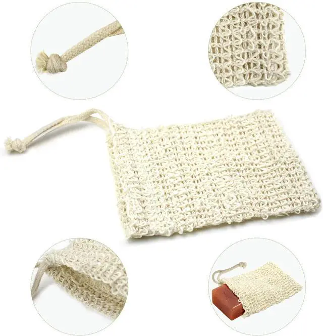 Alt view image 2 of 7 - E-Know Soap Bag, 10 Pack Natural Sisal Soap Saver, Zero Waste Plastic-free Soap Net, Foaming and Drying The Soap, Massage, Peeling