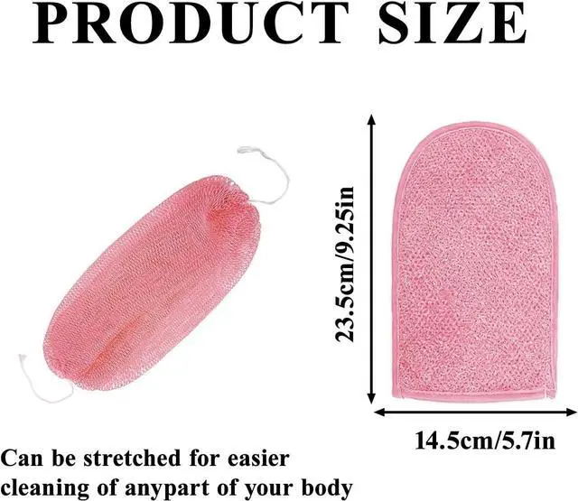 Alt view image 4 of 7 - 3 PCS Authentic African Net Sponge 30" Extra Long African Exfoliating Net for Body & Back Scrubber for Shower Quick Dry Nylon Mesh Washcloth for Glowing Skin (Pink+Purple, 3 Pcs)