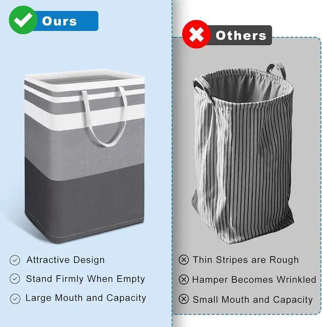 Alt view image 2 of 7 - 2-Pack Large Laundry Bag, Waterproof,Collapsible Tall Clothes Hamper with Extended Handles for Clothes Toys in the Dorm and Family,NO have Wire frame not stand up!