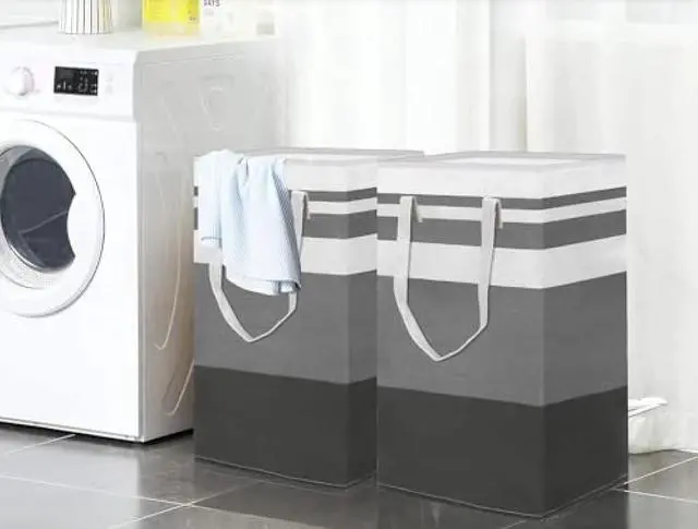 Alt view image 7 of 7 - 2-Pack Large Laundry Bag, Waterproof,Collapsible Tall Clothes Hamper with Extended Handles for Clothes Toys in the Dorm and Family,NO have Wire frame not stand up!