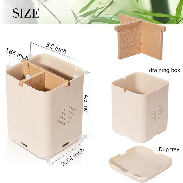Alt view image 6 of 7 - Toothbrush Holders for Bathrooms, Electric Toothbrush Holder, Cream