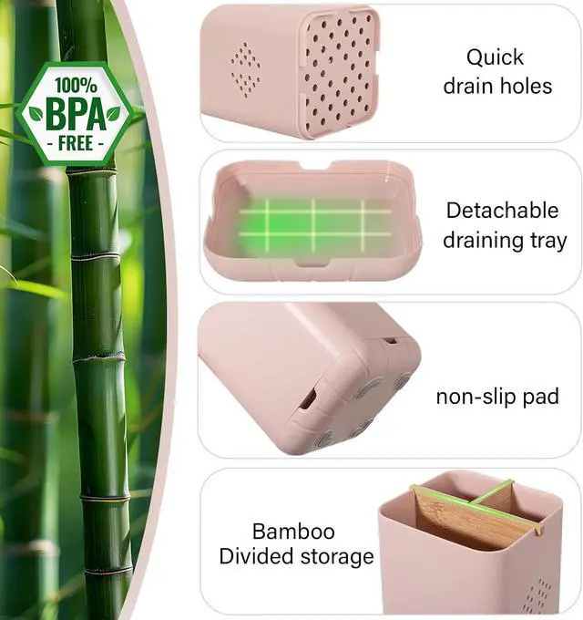 Alt view image 4 of 7 - Toothbrush Holders for Bathrooms, Electric Toothbrush Holder, Pink