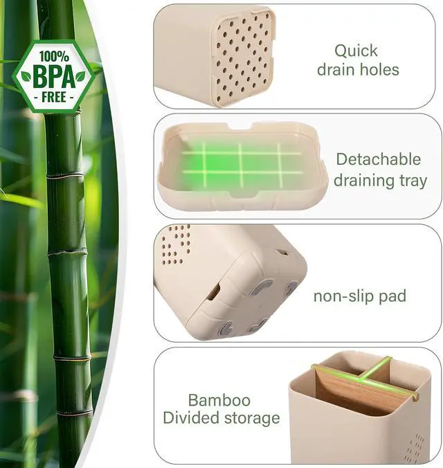 Alt view image 4 of 7 - Toothbrush Holders for Bathrooms, Electric Toothbrush Holder, Cream