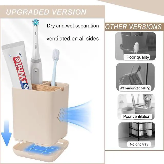Alt view image 5 of 7 - Toothbrush Holders for Bathrooms, Electric Toothbrush Holder, Cream