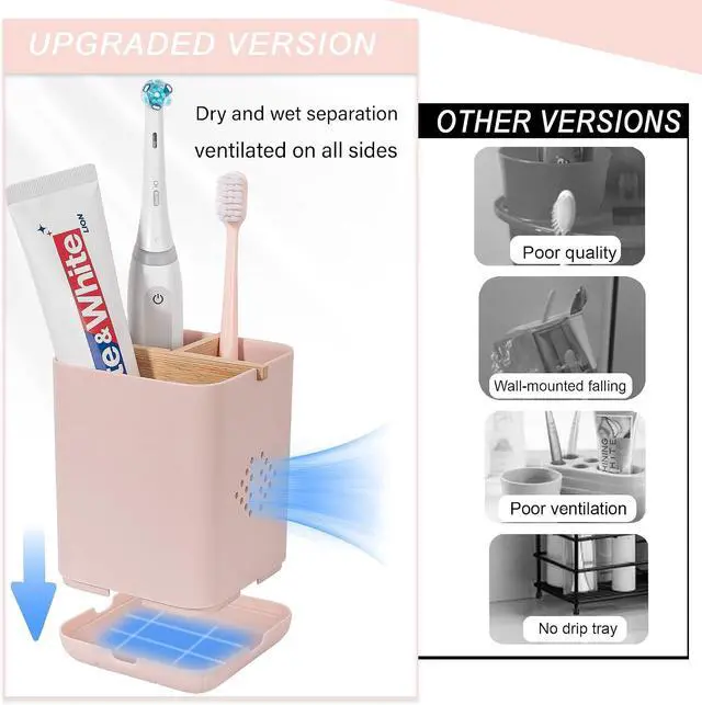 Alt view image 5 of 7 - Toothbrush Holders for Bathrooms, Electric Toothbrush Holder, Pink