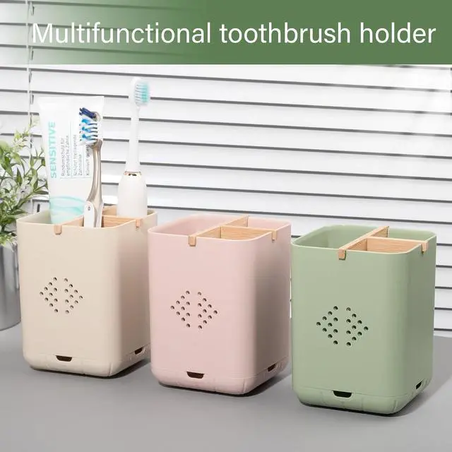 Alt view image 7 of 7 - Toothbrush Holders for Bathrooms, Electric Toothbrush Holder, Cream