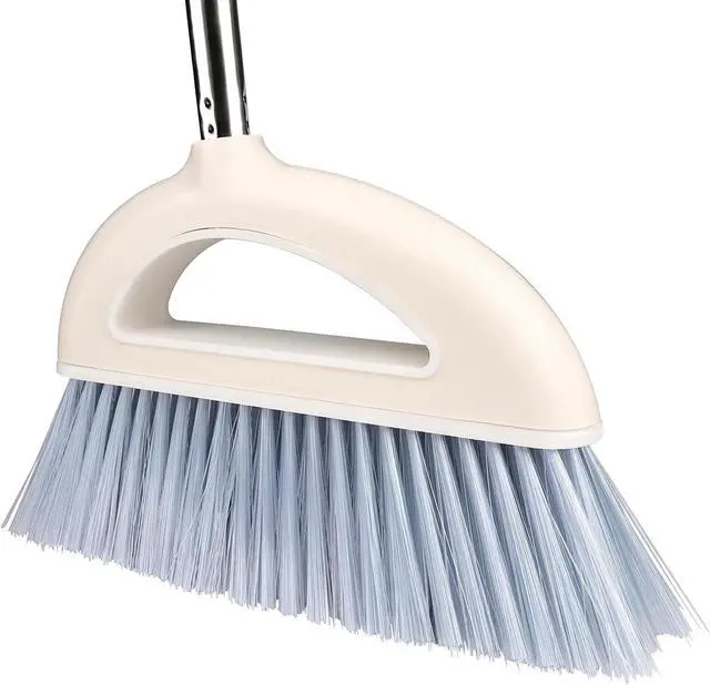 Main image of Angle Broom for Hardwood Floors - Soft Bristled Indoor & Kitchen Broom (Light Pink)