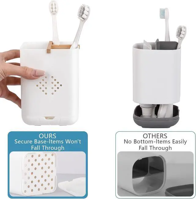 Alt view image 2 of 7 - Toothbrush Holders for Bathrooms, Electric Toothbrush Holder, White