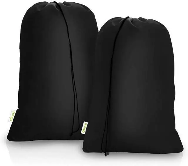 Main image of 2 Pack Heavy Duty Large Laundry Bag 28x45 inch Extra Hamper Bag Dirty Clothes Organizer Drawstring Cloth Laundry Bag for Travel Camp Home College Dorm Drying Do Not Exceed 176 Black