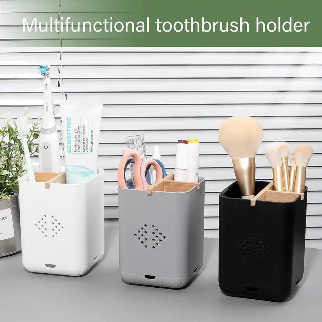 Alt view image 4 of 7 - Toothbrush Holders for Bathrooms, Electric Toothbrush Holder, White
