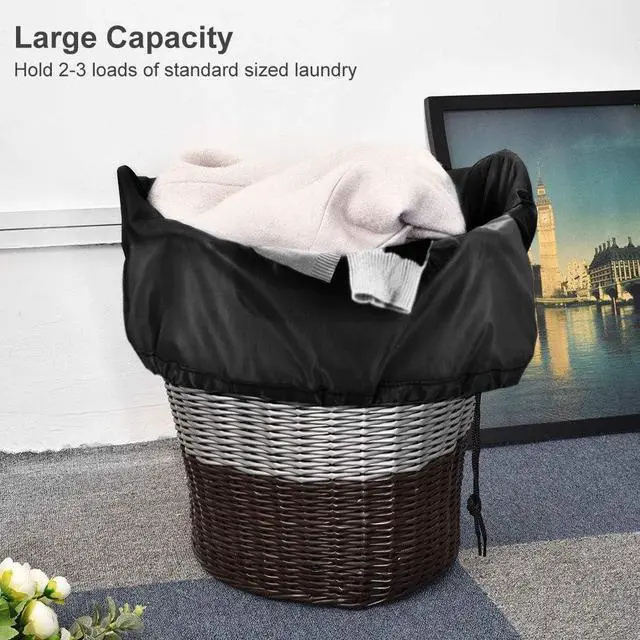 Alt view image 5 of 7 - 2 Pack Heavy Duty Large Laundry Bag 28x45 inch Extra Hamper Bag Dirty Clothes Organizer Drawstring Cloth Laundry Bag for Travel Camp Home College Dorm Drying Do Not Exceed 176 Black