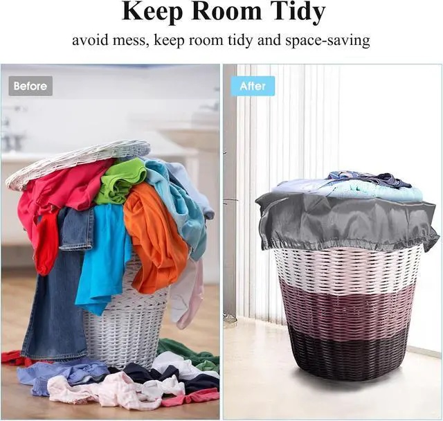 Alt view image 5 of 7 - OTraki 2 Pack Laundry Bag Extra Large 28x45 Inch Drawstrings Laundry Hamper Liner Storage Bag XL Dirty Clothes Organizer Heavy Duty Laundry Bag Don't Drying, Melting 140-176 (Grey)