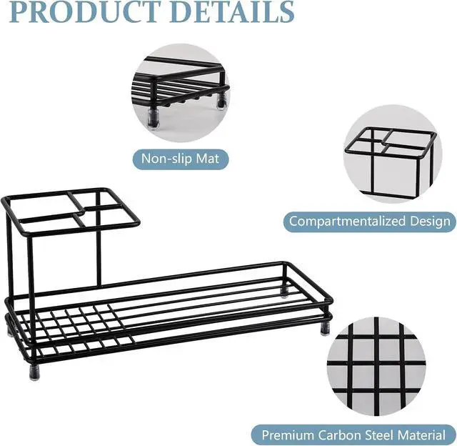 Alt view image 5 of 5 - Toothbrush Holders Toothpaste Organizer Bathroom Accessories, Black
