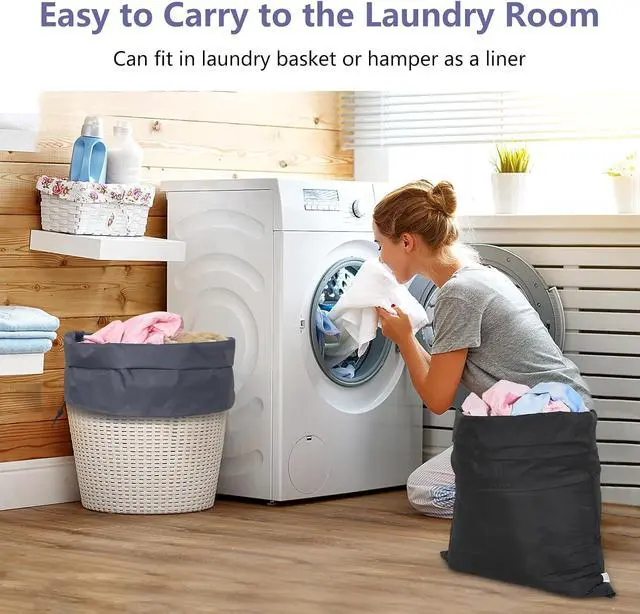 Alt view image 3 of 7 - OTraki 2 Pack Large Laundry Bag 28x45 Inch Heavy Duty Laundry Wash Bag