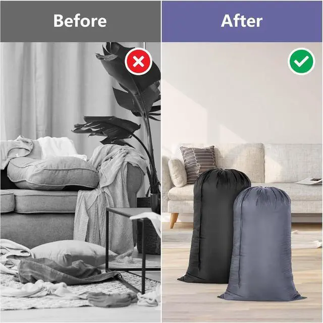Alt view image 5 of 7 - OTraki 2 Pack Large Laundry Bag 28x45 Inch Heavy Duty Laundry Wash Bag