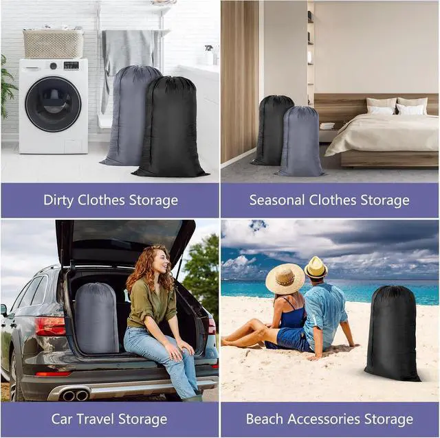 Alt view image 6 of 7 - OTraki 2 Pack Large Laundry Bag 28x45 Inch Heavy Duty Laundry Wash Bag