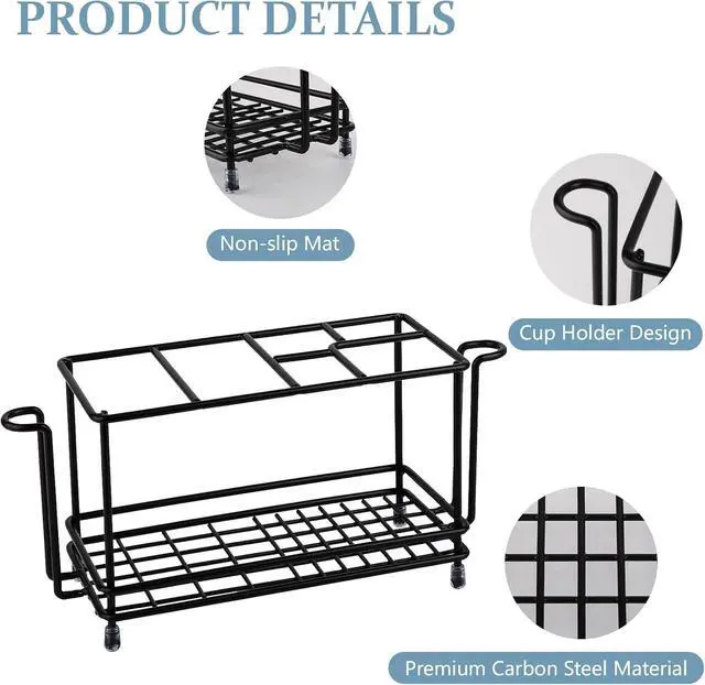 Alt view image 5 of 5 - Toothbrush Holders Toothpaste Organizer Bathroom Accessories with Hooks