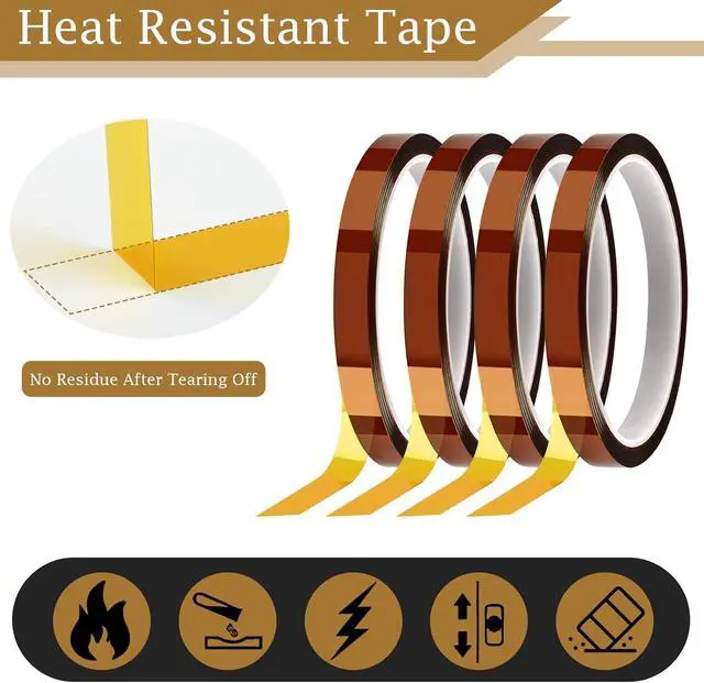 Alt view image 3 of 7 - PEASUG 4 Rolls Heat Tape 10mm x 33m High Temp Resistant for Sublimation