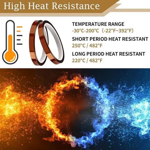 Alt view image 4 of 7 - PEASUG 4 Rolls Heat Tape 10mm x 33m High Temp Resistant for Sublimation