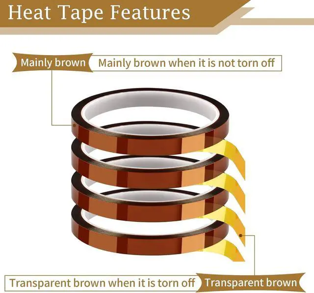 Alt view image 5 of 7 - PEASUG 4 Rolls Heat Tape 10mm x 33m High Temp Resistant for Sublimation