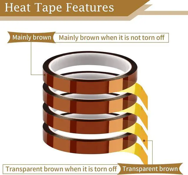Alt view image 5 of 7 - PEASUG 4 Rolls Heat Tape 13mm x 33m High Temp Resistant for Sublimation