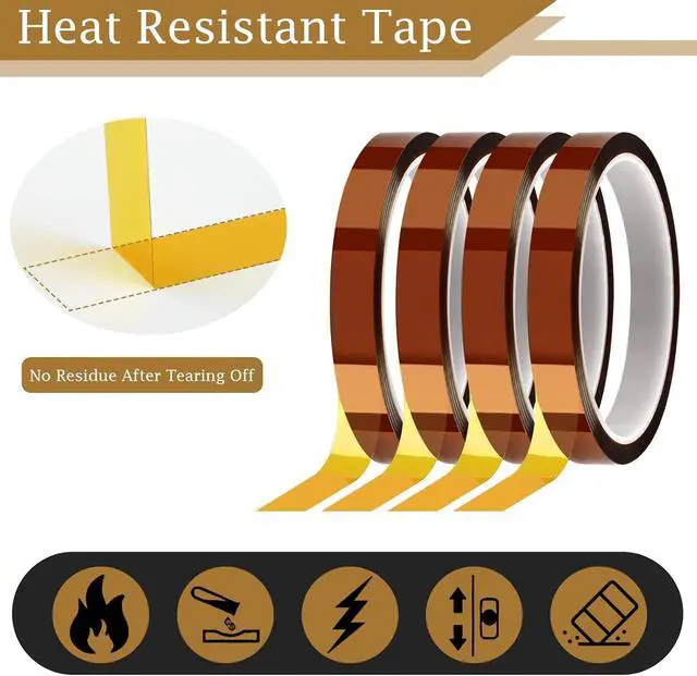 Alt view image 3 of 7 - PEASUG 4 Rolls Heat Tape 13mm x 33m High Temp Resistant for Sublimation