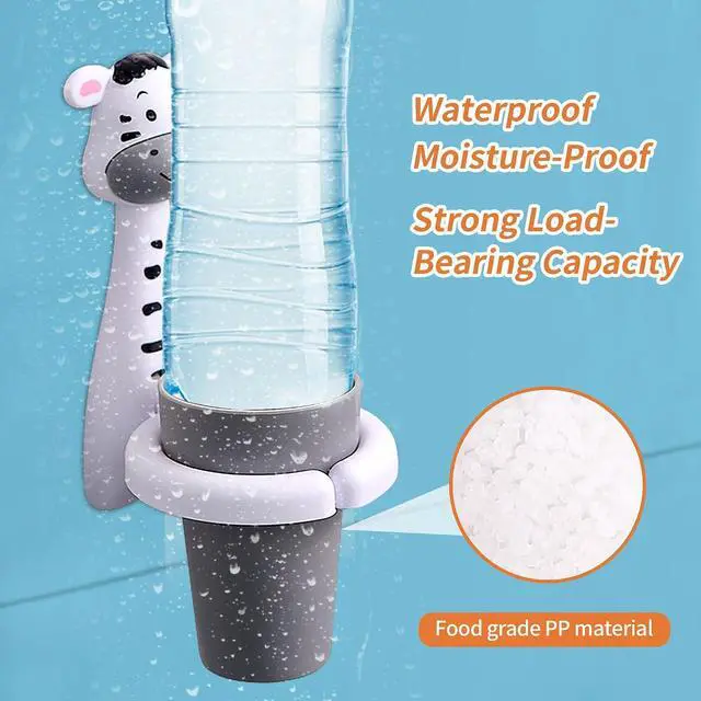 Alt view image 5 of 7 - SooGree Kids Toothbrushes Holder Animal Tooth Cup Holder Wall Mounted Sucker Toothpaste Storage Set Cute Household Toothpaste Rack Mouthwash Cup Rack for Children,No Punching Shelf Bracket with Cup