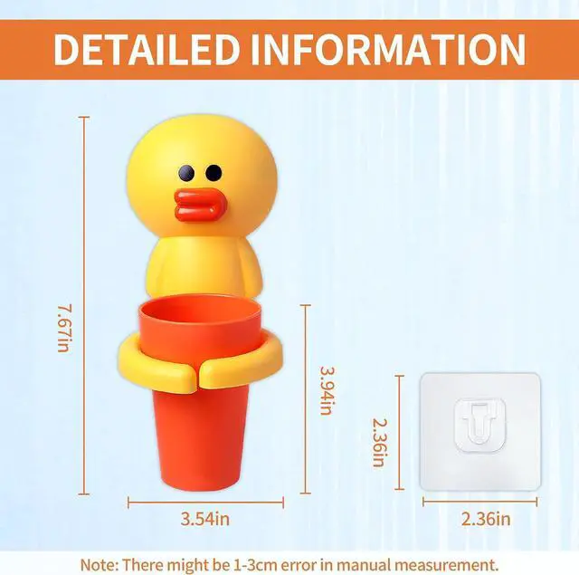 Alt view image 2 of 7 - SooGree Kids Toothbrushes Holder Animal Tooth Cup Holder Wall Mounted Sucker Toothpaste Storage Set Cute Household Toothpaste Rack Mouthwash Cup Rack for Children,No Punching Shelf Bracket with Cup