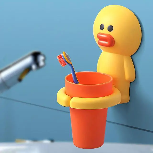 Main image of SooGree Kids Toothbrushes Holder Animal Tooth Cup Holder Wall Mounted Sucker Toothpaste Storage Set Cute Household Toothpaste Rack Mouthwash Cup Rack for Children,No Punching Shelf Bracket with Cup