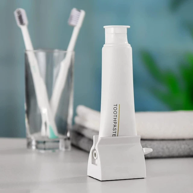 Alt view image 6 of 7 - 2pcs-Rolling Tube Toothpaste Squeezer Toothpaste Seat Holder Stand for Bathroom Accessories White