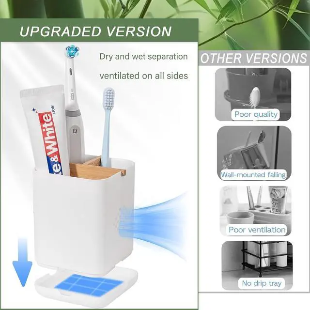 Alt view image 7 of 7 - Toothbrush Holders for Bathrooms, Electric Toothbrush Holder, White
