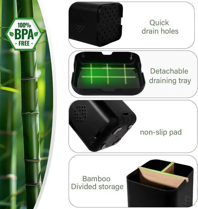 Alt view image 5 of 7 - Toothbrush Holders for Bathrooms, Electric Toothbrush Holder, Black