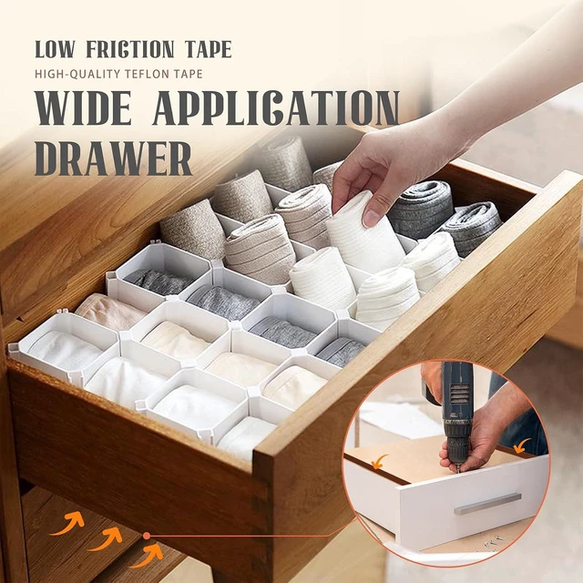 Alt view image 6 of 7 - MEBMIK 2 Rolls 1/2 Inch x 33 Feet Low Friction Drawer Slide Tape - Squeak Resistant, Abrasion Resistant Surface Protection Tape for Wood, Cabinet, Curtain, Furniture,Brown