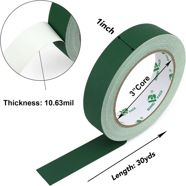 Alt view image 2 of 7 - BOMEI PACK Dark Green Gaffer Tape, Matte Non-Reflective, 1inch x 30yds No Residue Hand Tear Self-Adhesive Tape for Labeling, Cable, Stage, Photo Studio, Painters and Duct Repair, 1 Pack
