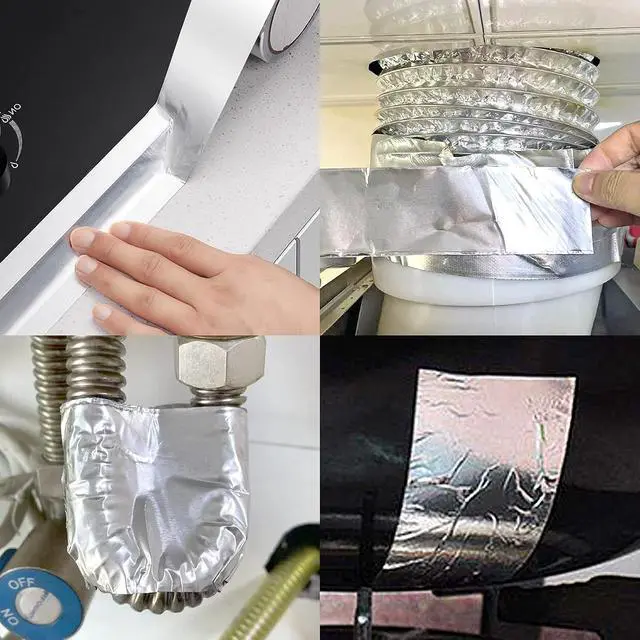 Alt view image 7 of 7 - Romeda Aluminum Foil Tape, 2 inch x 65 Feet Foil Tape (3.9 mil), Silver Insulation Adhesive Metal Tape, High Temperature Heavy Duty HVAC Tapes for Ductwork, Dryer Vent, HVAC