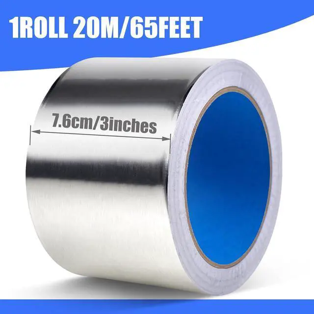 Alt view image 2 of 7 - Romeda Aluminum Foil Tape, 3 inch x 65 Feet (3.9 mil), Insulation Adhesive Metal High Temperature Heavy Duty HVAC Tape, Silver for Ductwork, Dryer Vent, HVAC