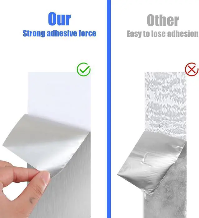 Alt view image 5 of 7 - Romeda Aluminum Foil Tape, 3 inch x 65 Feet (3.9 mil), Insulation Adhesive Metal High Temperature Heavy Duty HVAC Tape, Silver for Ductwork, Dryer Vent, HVAC