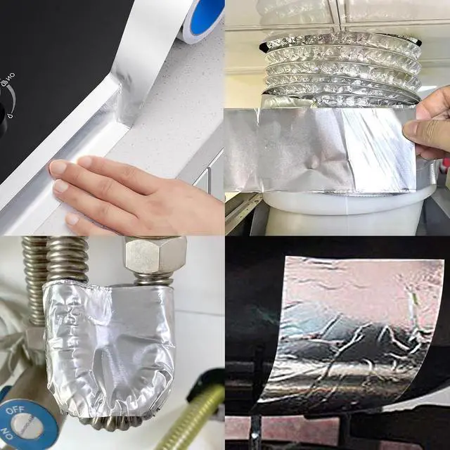 Alt view image 7 of 7 - Romeda Aluminum Foil Tape, 3 inch x 65 Feet (3.9 mil), Insulation Adhesive Metal High Temperature Heavy Duty HVAC Tape, Silver for Ductwork, Dryer Vent, HVAC