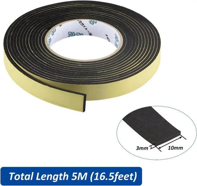 Alt view image 2 of 6 - Car Speaker Sealing Tape - Foam Grip Tape,Soundproofing Waterproofing Insulation Foam Gasket Tape,3mm Thick-10mm Width-16.5Ft