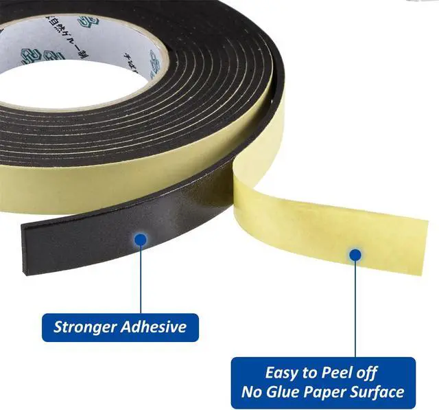 Alt view image 3 of 6 - Car Speaker Sealing Tape - Foam Grip Tape,Soundproofing Waterproofing Insulation Foam Gasket Tape,3mm Thick-10mm Width-16.5Ft