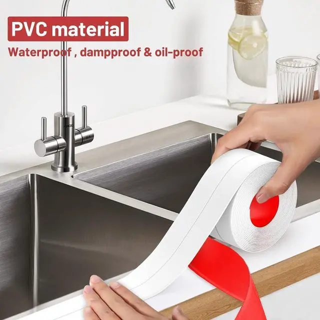 Alt view image 4 of 7 - Fixmend Caulk Tape Waterproof, 1 Roll Bathroom Peel & Stick Caulking Strip