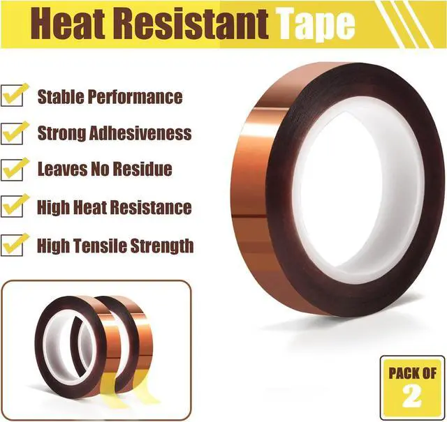 Alt view image 3 of 7 - MEBMIK 2 Rolls 10mm x16m(52FT) Heat Tape High Temperature Heat Resistant Tape Heat Transfer Tape for Heat Sublimation Press Vinyl,No Residue